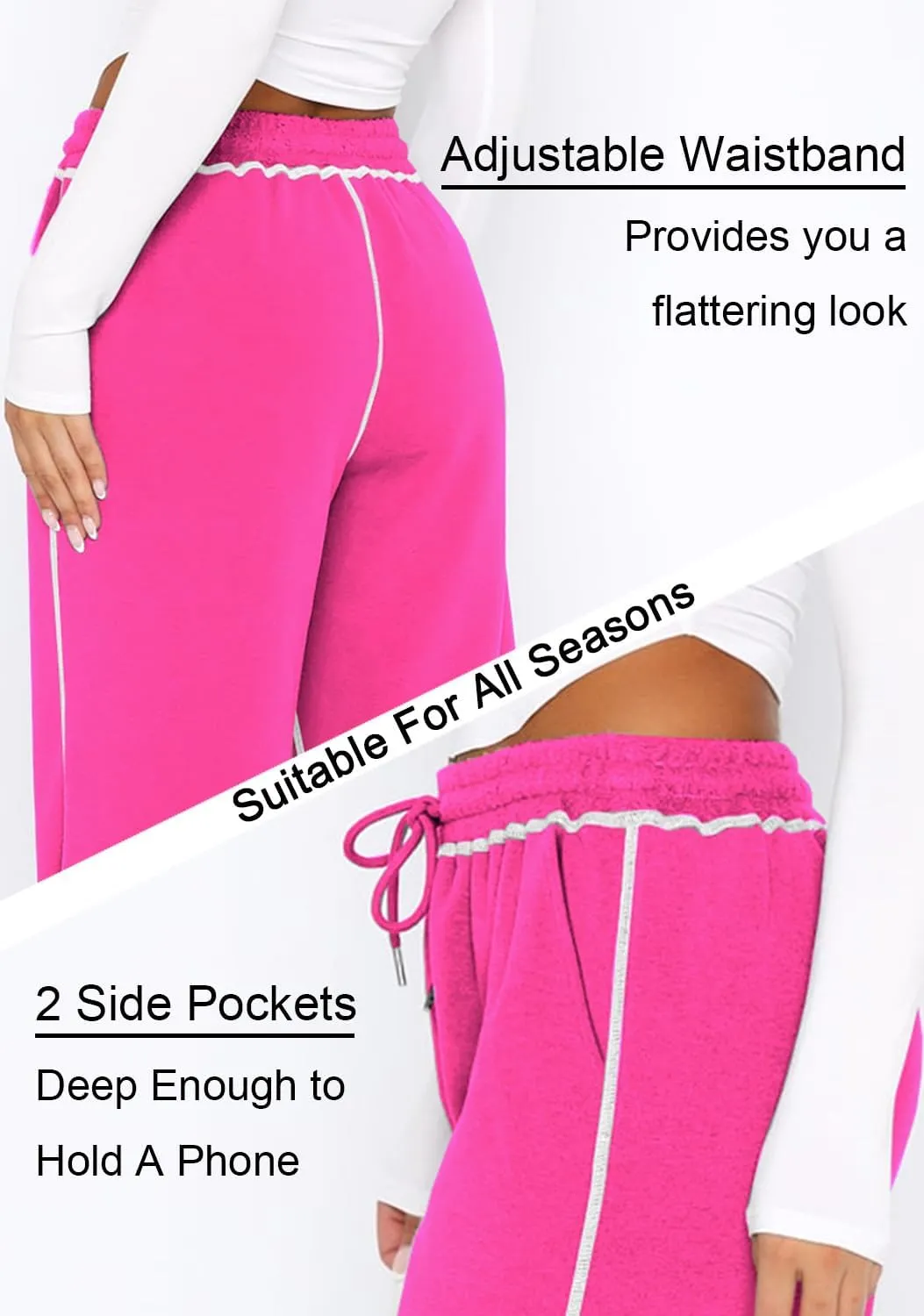 Track Pants Women Sweatpants Soft Jogging Straight Pajama Sweats Wide Leg Sweatpants Women Lounge Pants Joggers
