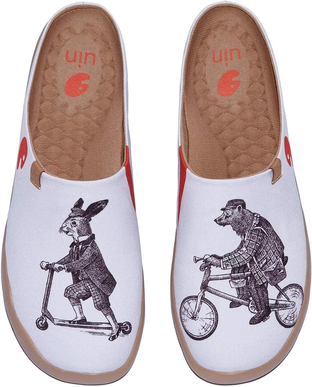 UIN Women's Wide Toe Mules Comfortable Lightweight Casual Art Painted Slip On Travel Shoes Malaga