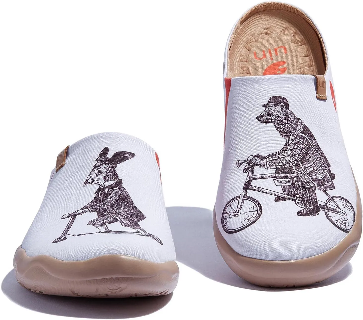 UIN Women's Wide Toe Mules Comfortable Lightweight Casual Art Painted Slip On Travel Shoes Malaga