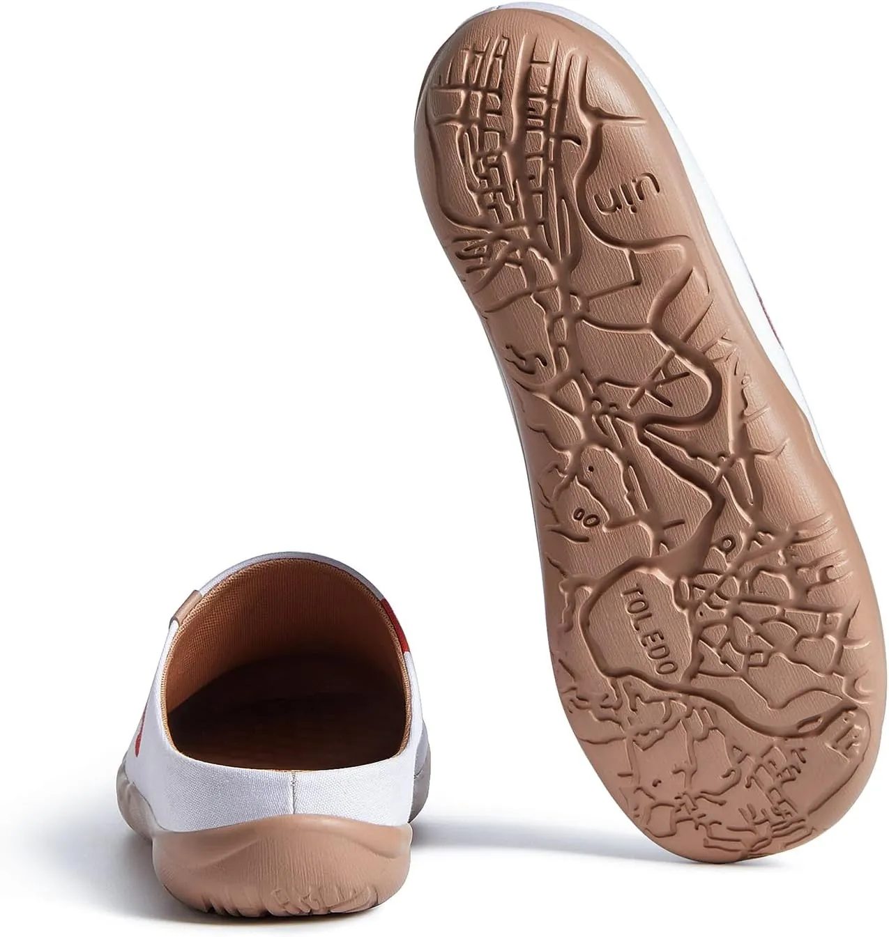 UIN Women's Wide Toe Mules Comfortable Lightweight Casual Art Painted Slip On Travel Shoes Malaga