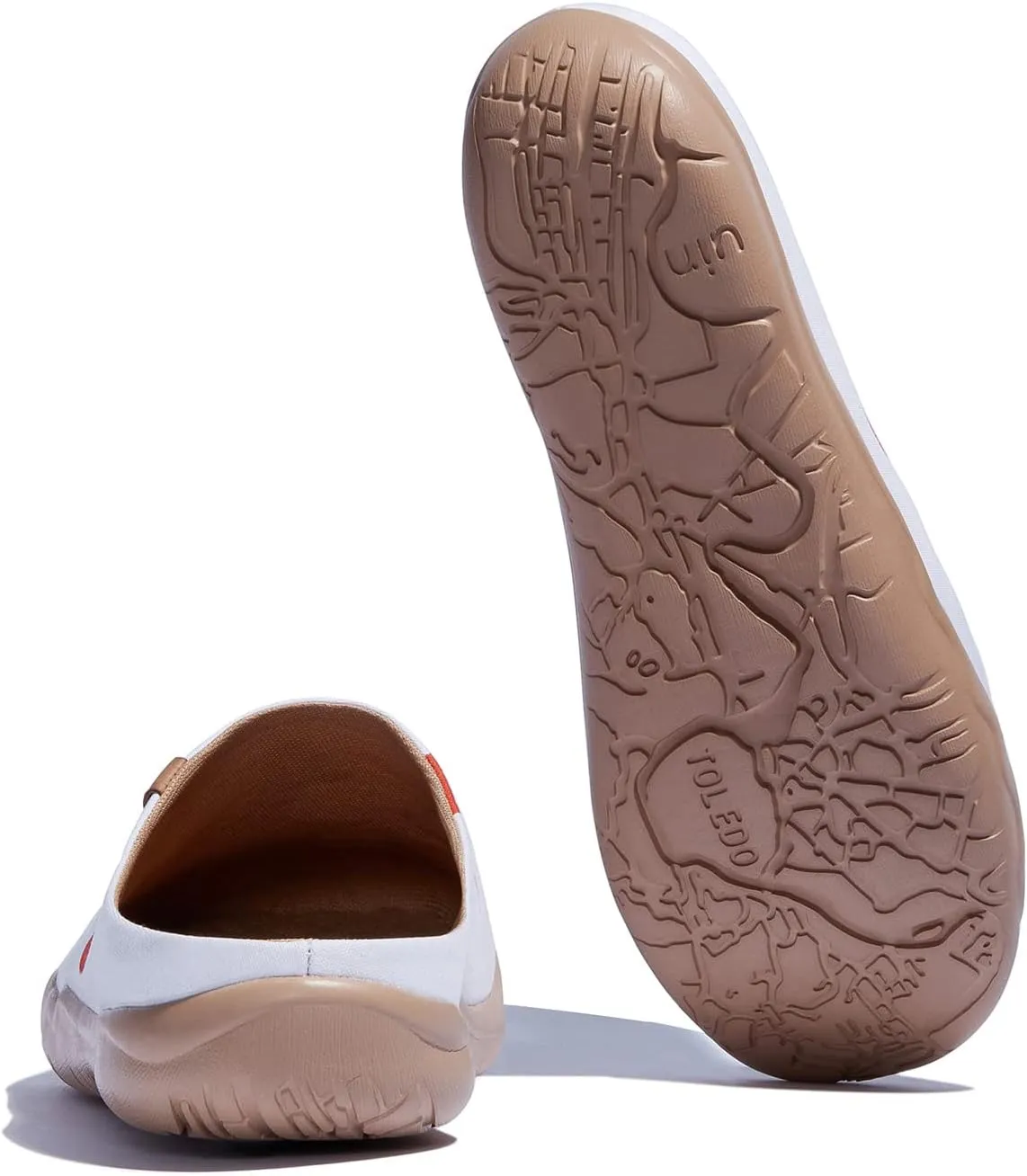 UIN Women's Wide Toe Mules Comfortable Lightweight Casual Art Painted Slip On Travel Shoes Malaga