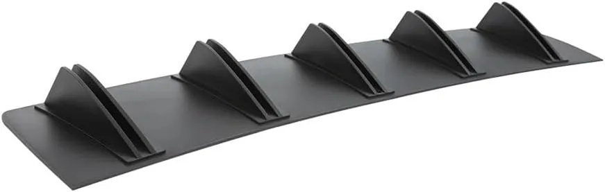 Universal 5 Fin Spoiler Modification Kit Car Rear Bumper Lip ABS Rear Shark Chassis Fin Style Curved Bumper Lip Diffuser(Black)