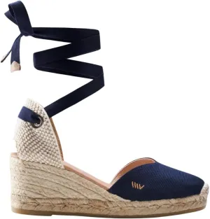 VISCATA Gava Canvas Wedge Handmade 2 ½” Heel Women's Sandals with Breathable Cotton Canvas V-cut Vamp and 100% Natural Jute Midsole for all Casual Occasions