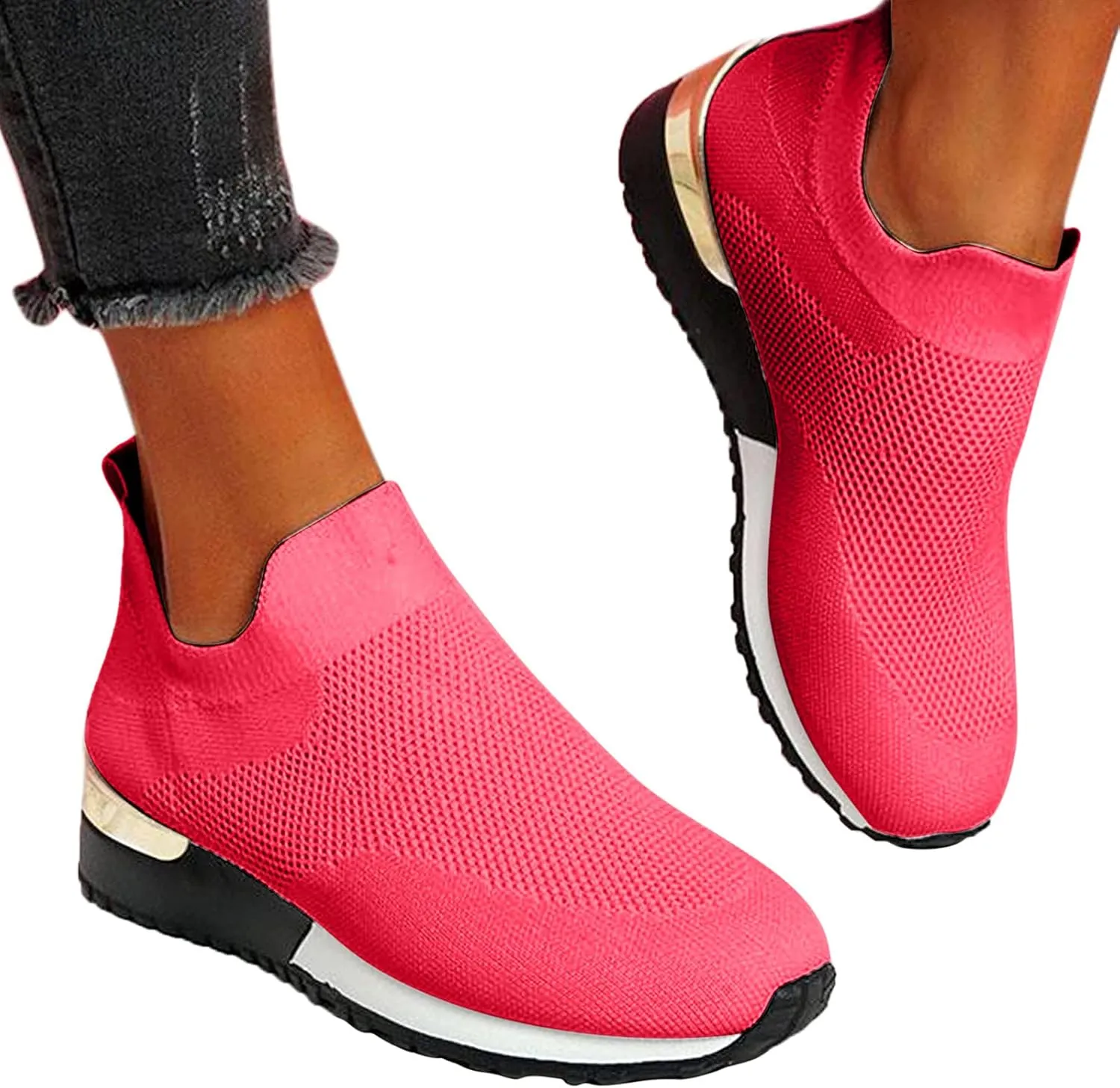 Walking Shoes for Women Slip Ons,Fashion Sneakers Tassel Casual Canvas Laceless Low Top Loafers Vintage Flat Walking Shoes