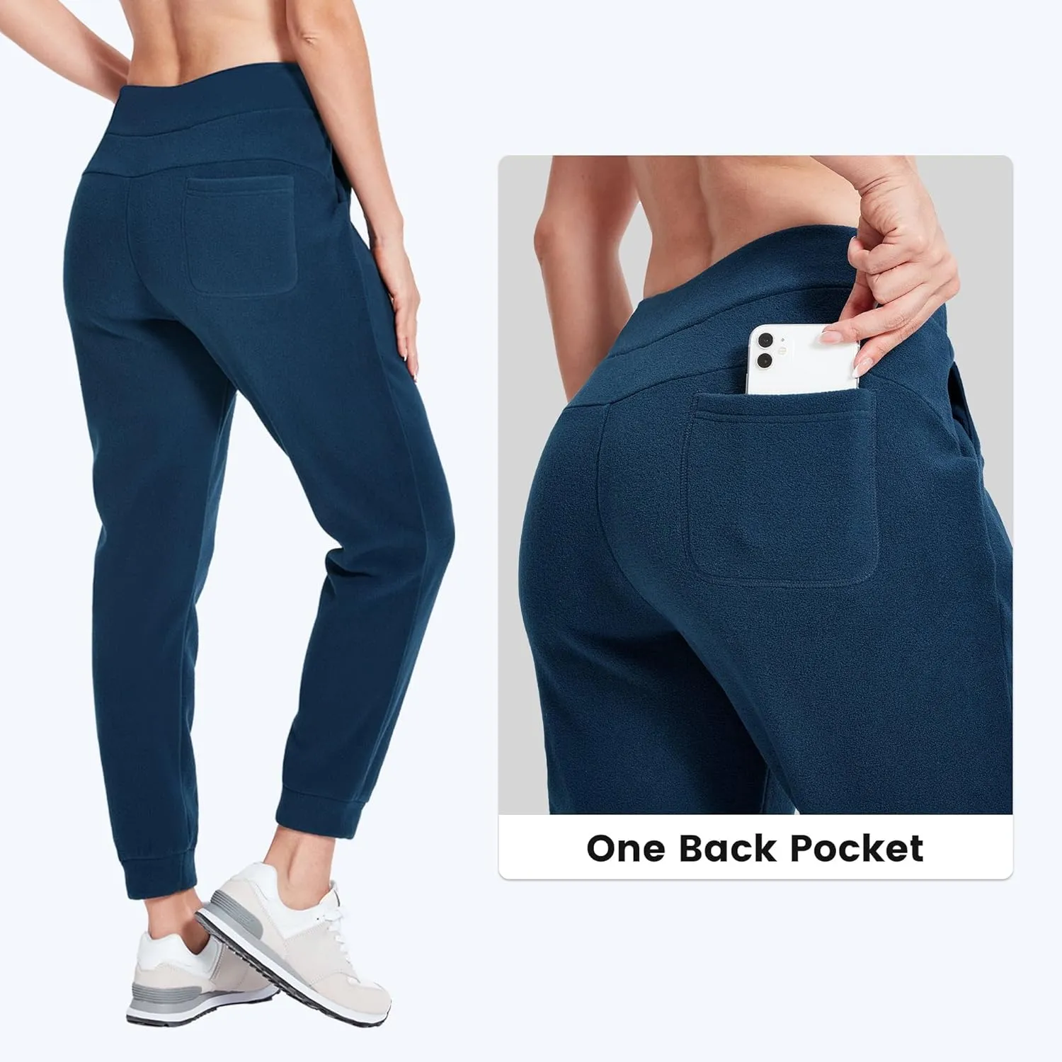 Willit Women's Fleece Jogger Sweatpants Winter Thermal Polar Pants for Cold Weather Outdoor Hiking Running Athletic