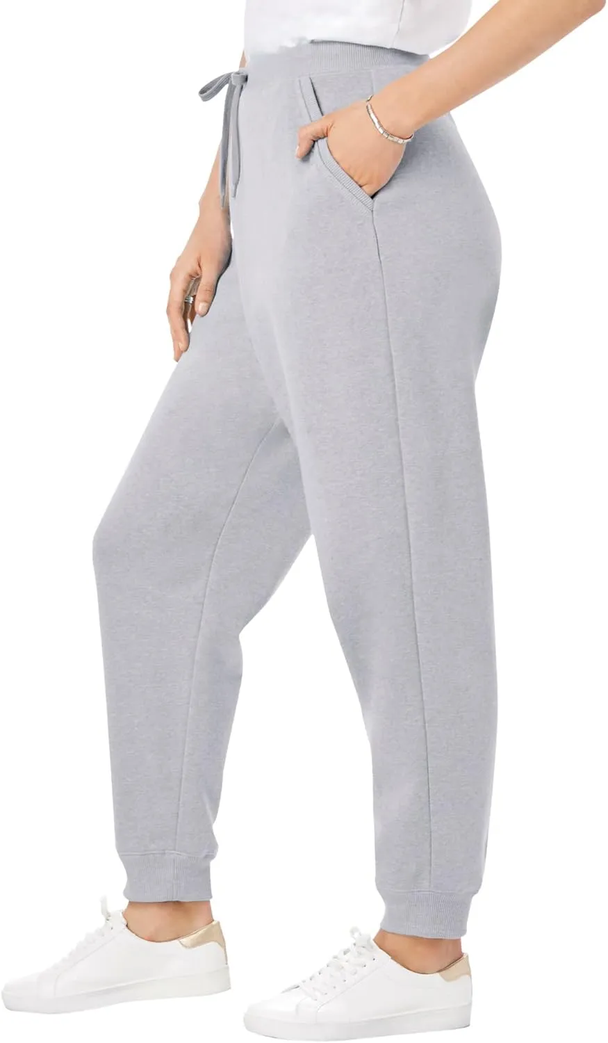 Woman Within Plus Size Better Fleece Jogger Sweatpant