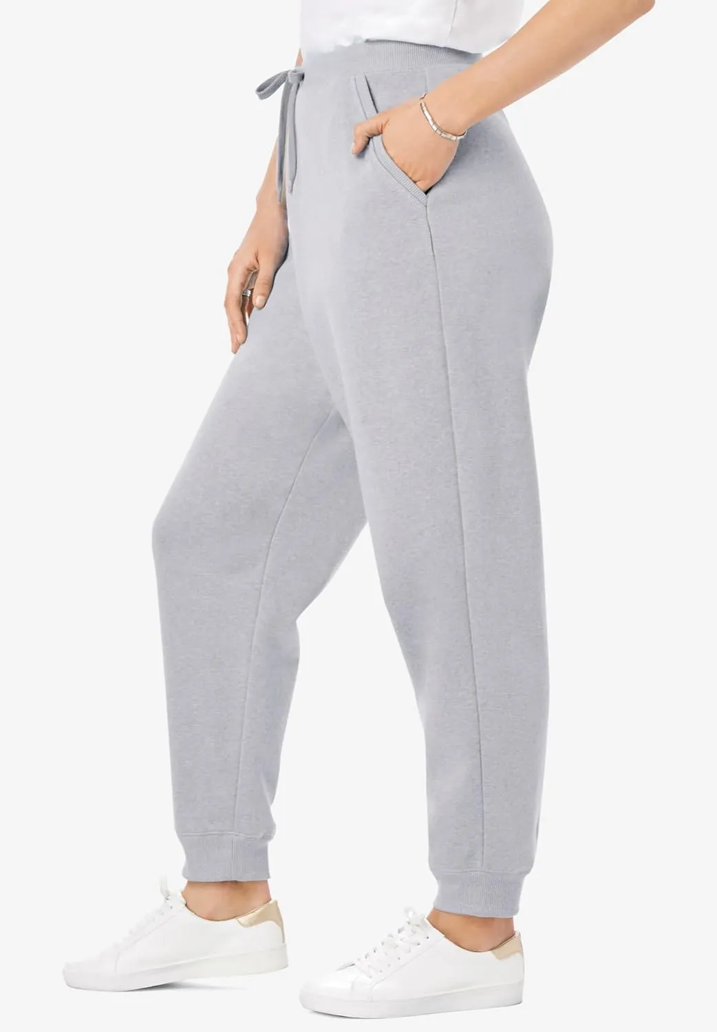 Woman Within Plus Size Better Fleece Jogger Sweatpant