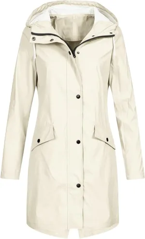 Women Men Hoodie Rain Long Solid Cardigan Coat Jacket Womens Outdoor Color Windproof Women's Trench Coats Anoraks