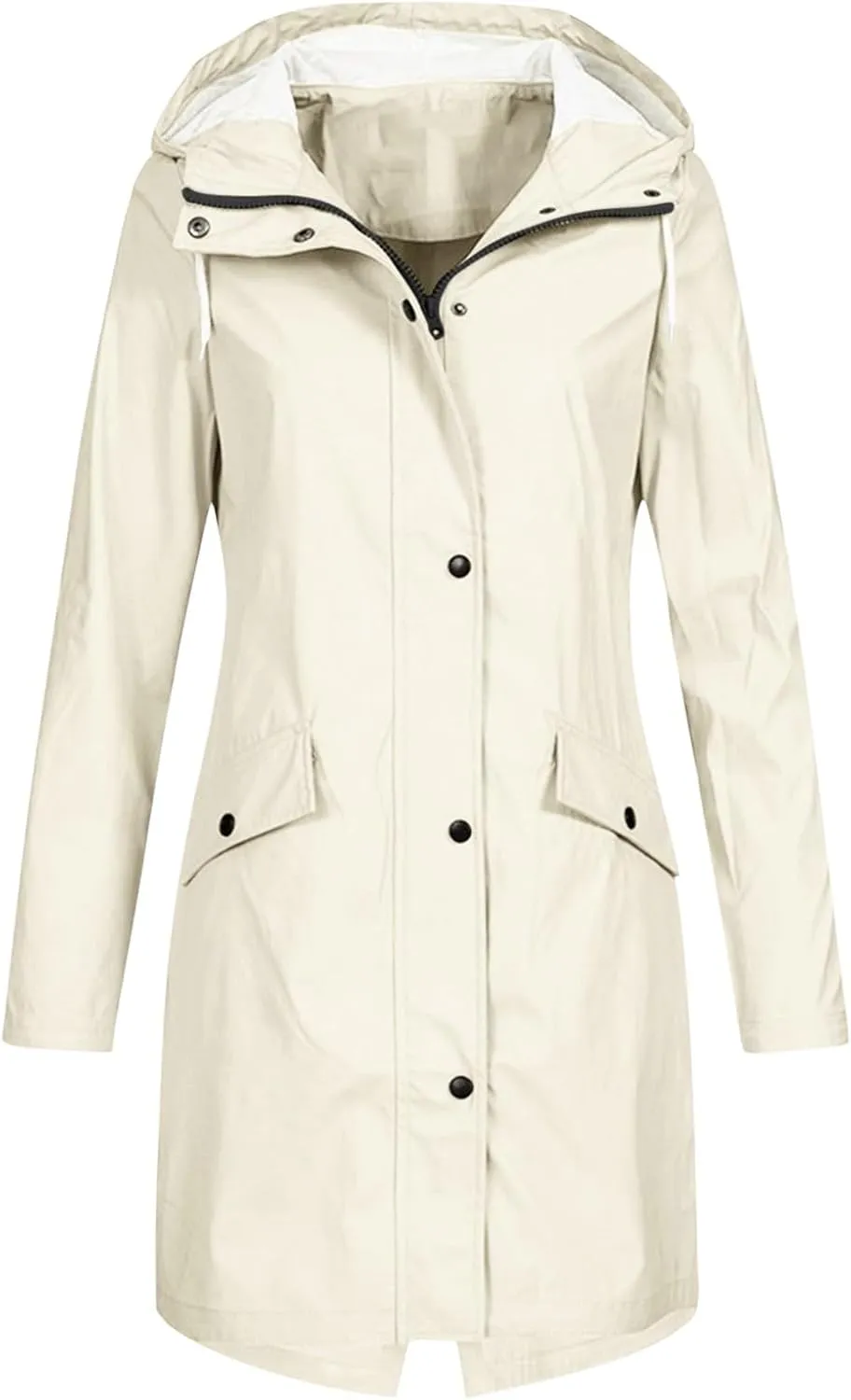 Women Men Hoodie Rain Long Solid Cardigan Coat Jacket Womens Outdoor Color Windproof Women's Trench Coats Anoraks