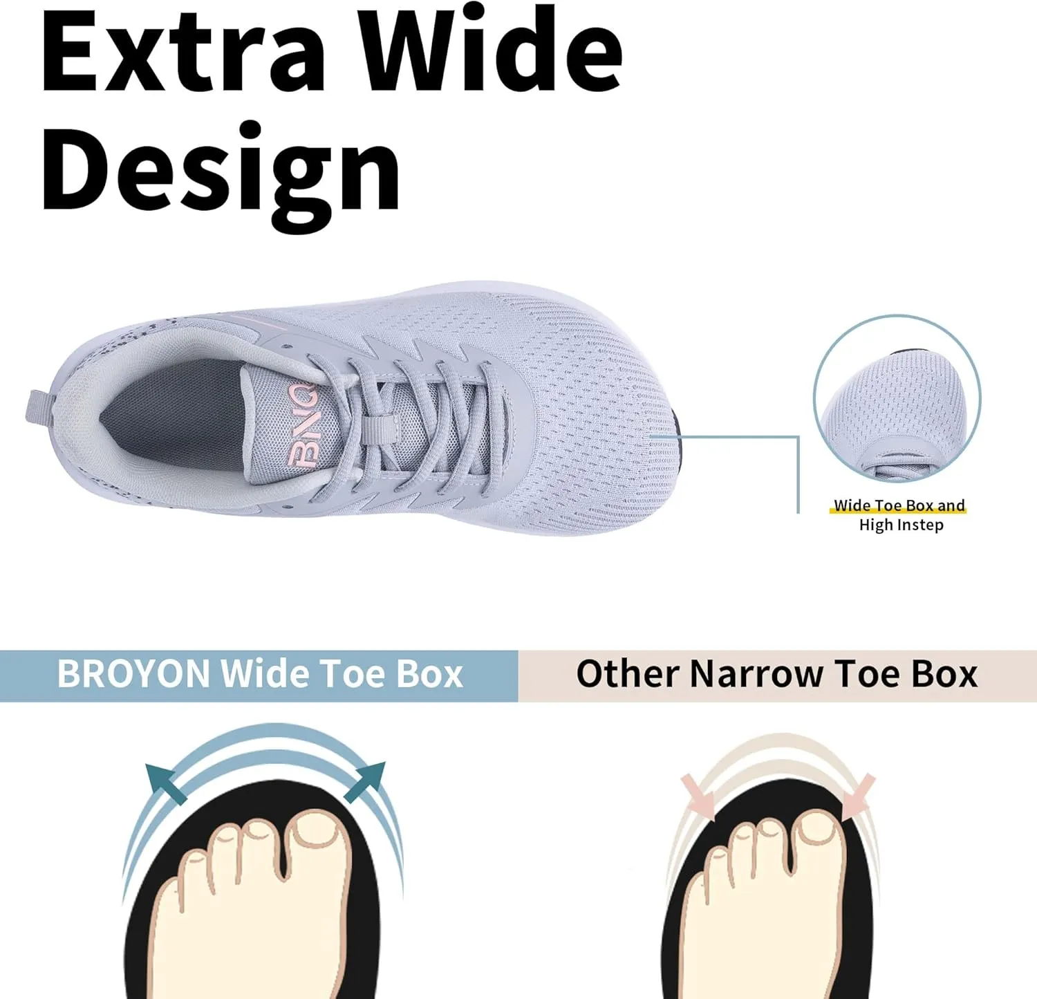Womens Arch Support Walking Shoes Wide Toe Box Orthotic Sneakers Air Tennis Shoes for Plantar Fasciitis Pain Relief, Size 6-11
