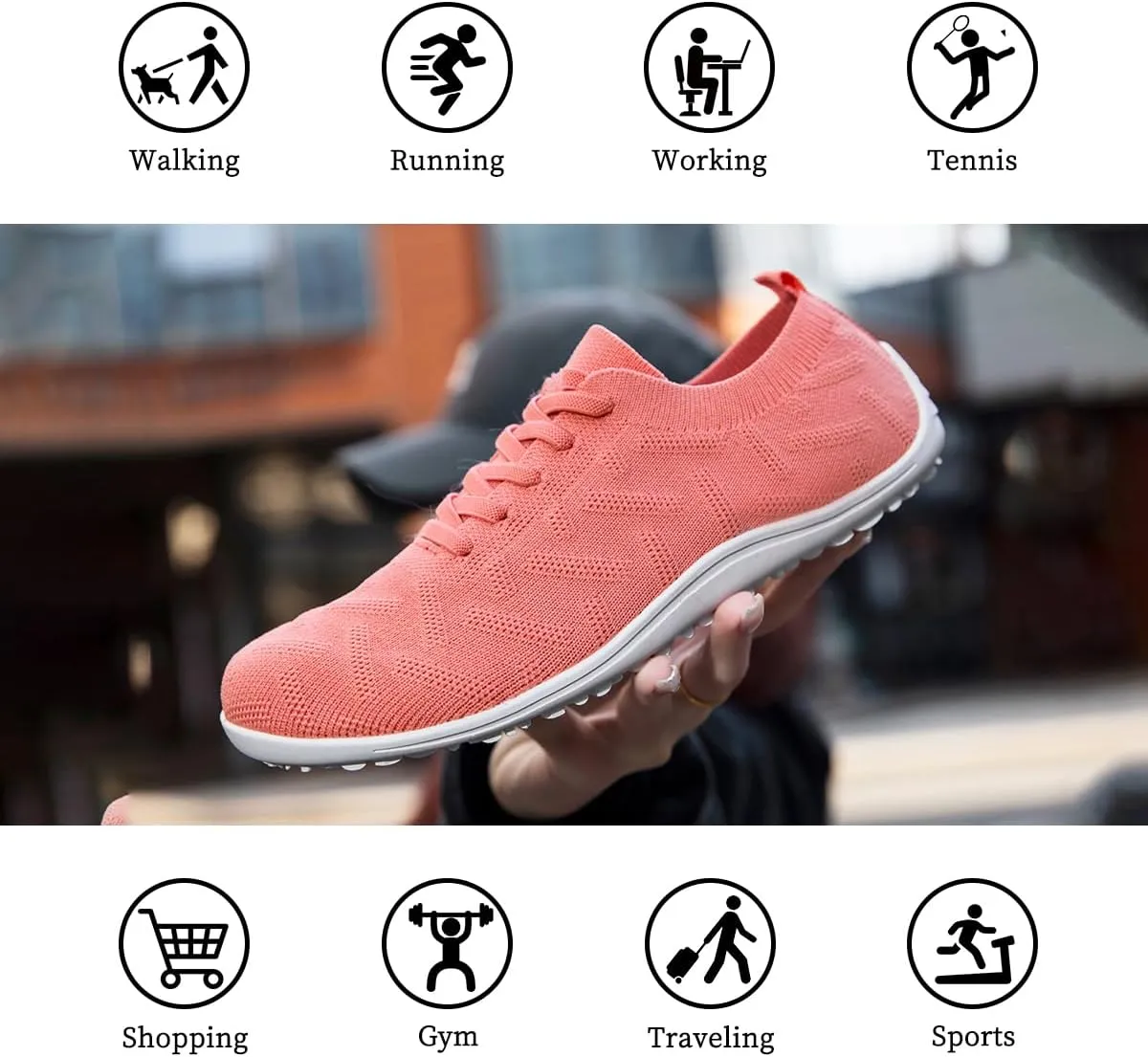 Womens Barefoot Shoes Walking Runing Slip On Shoes Zero Drop Footwear Yoga Gym Sneakers Lightweight Breathable Minimalist Trainers