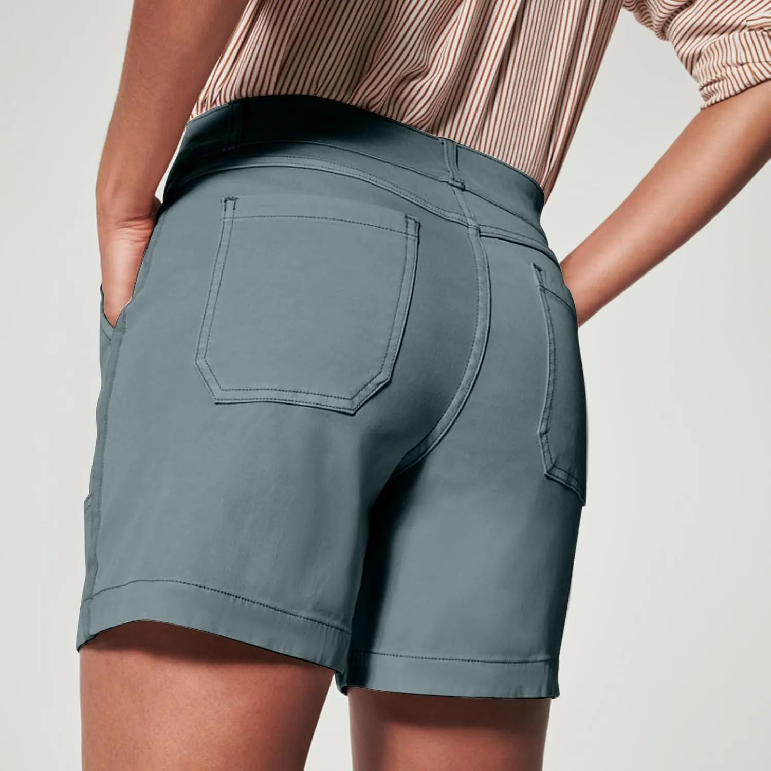 Women's Casual Stretch Shorts Summer Travel Beach Everyday Wear Short High-Waist Wide-Leg Stylish Leisure Casual Pant