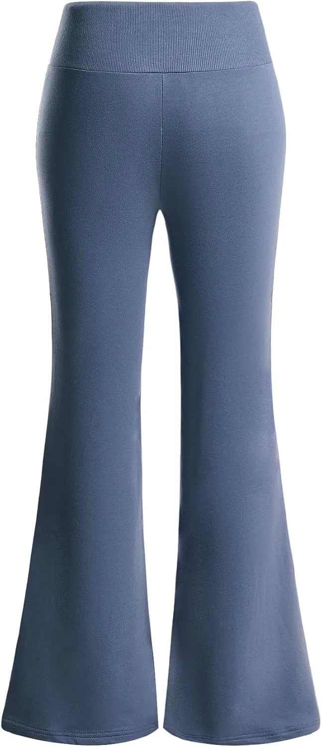 Women's Drawstring Waist Flare Pants Low Rise Workout Sports Knit Sweatpants