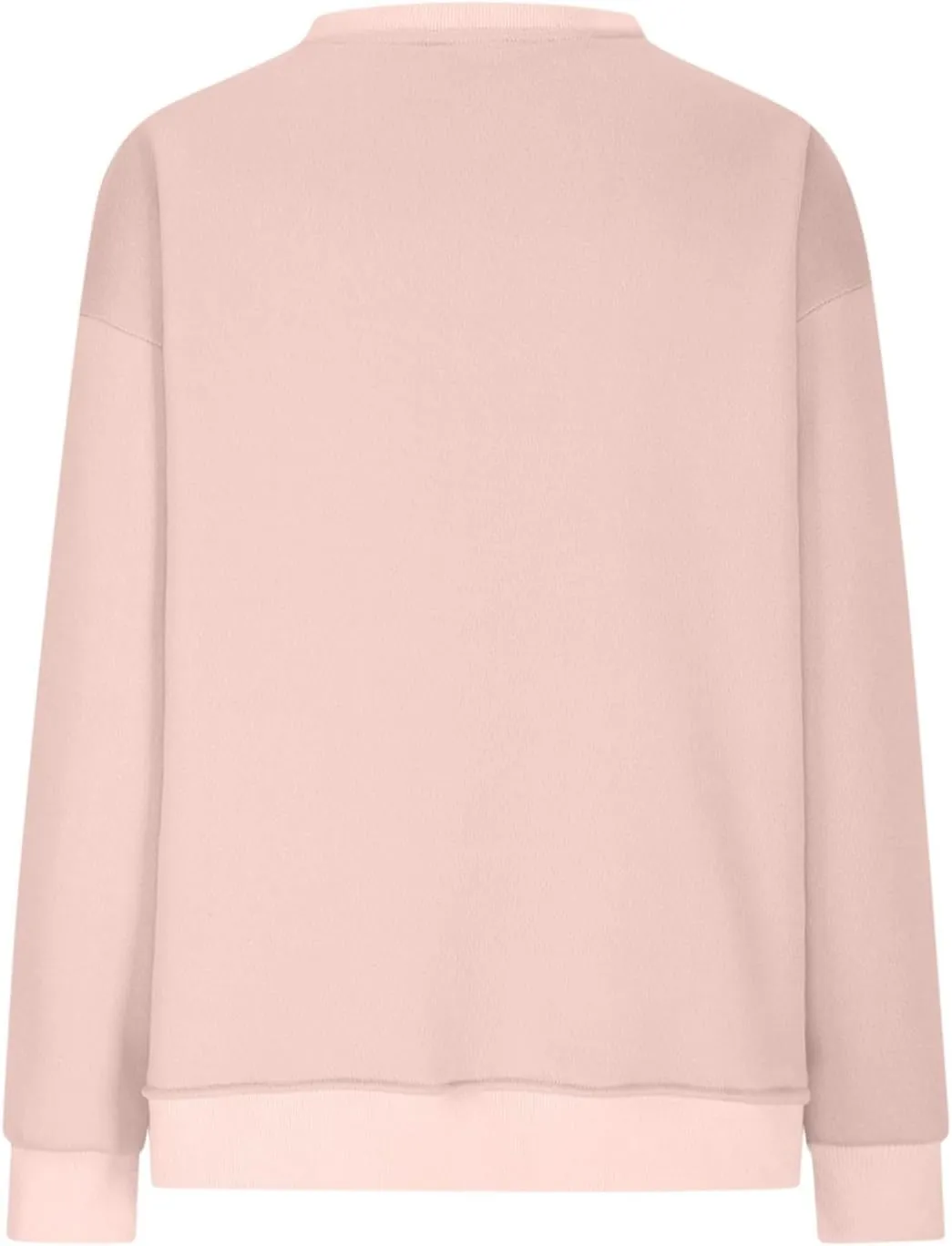 Womens Loose Fitting Sweatshirts Fleece Solid Color Hoodie Round-neck Long Sleeve Pullover Side Split Pocket Tops