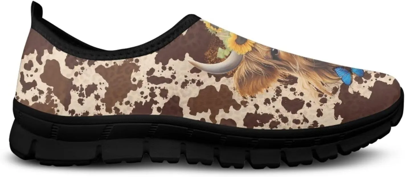 Women's Multicolor Low-Cut Animal Pattern Casual Sneakers - Laceless Non-Slip Low Profile, Walking Shoes Polyester Fabric Tennis Shoes
