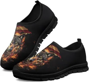 Women's Multicolor Low-Cut Animal Pattern Casual Sneakers - Laceless Non-Slip Low Profile, Walking Shoes Polyester Fabric Tennis Shoes