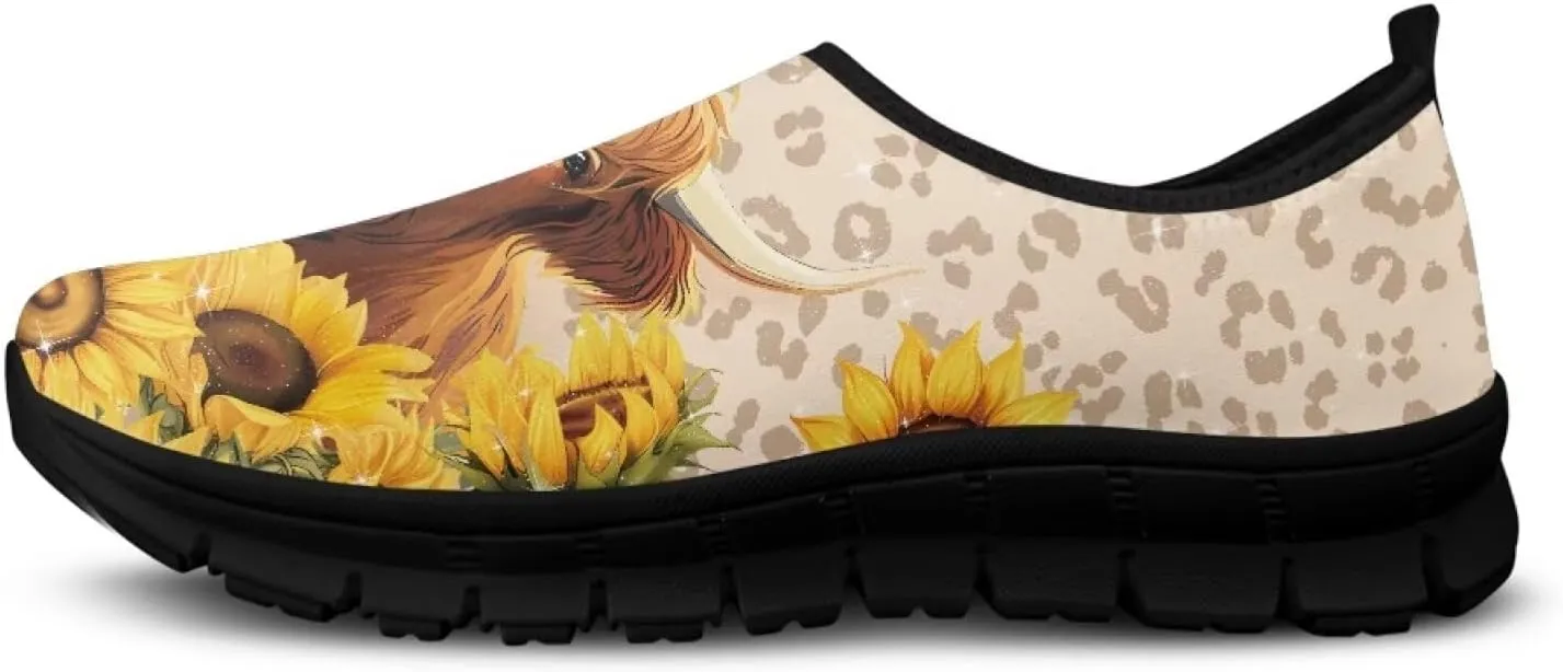 Women's Multicolor Low-Cut Animal Pattern Casual Sneakers - Laceless Non-Slip Low Profile, Walking Shoes Polyester Fabric Tennis Shoes