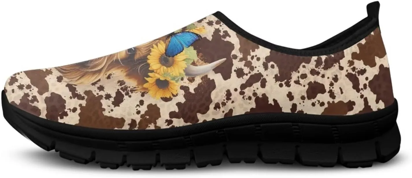Women's Multicolor Low-Cut Animal Pattern Casual Sneakers - Laceless Non-Slip Low Profile, Walking Shoes Polyester Fabric Tennis Shoes