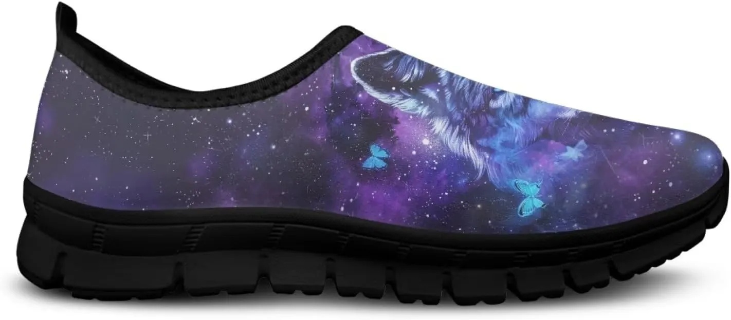 Women's Multicolor Low-Cut Animal Pattern Casual Sneakers - Laceless Non-Slip Low Profile, Walking Shoes Polyester Fabric Tennis Shoes