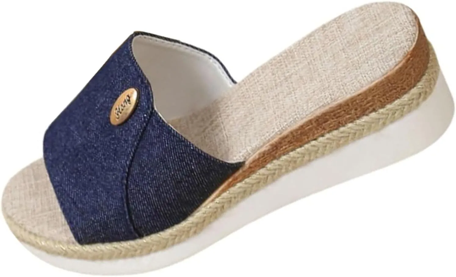 Womens Platform Espadrilles Wedge Sandals Comfortable Open Toe Low Heels Sandals for Women Dressy Casual Summer Walking Beach Slides Slipers