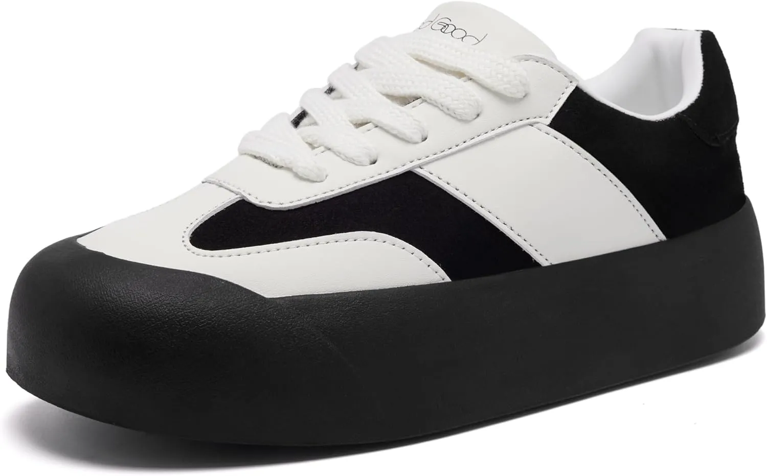 Women's Skateboard Shoes Chunky Platform Sneakers Lace-Up Low Top Comfortable Casual Shoe