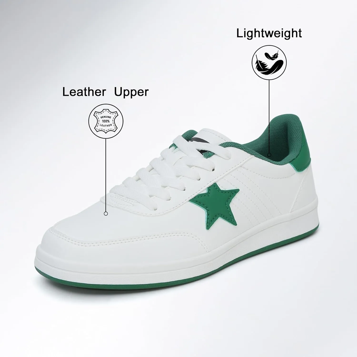 Women's Star Sneaker Lace Up Low Top Comfortable Cushioned Walking Shoes Casual Lightweight Breathable Tennis Shoes