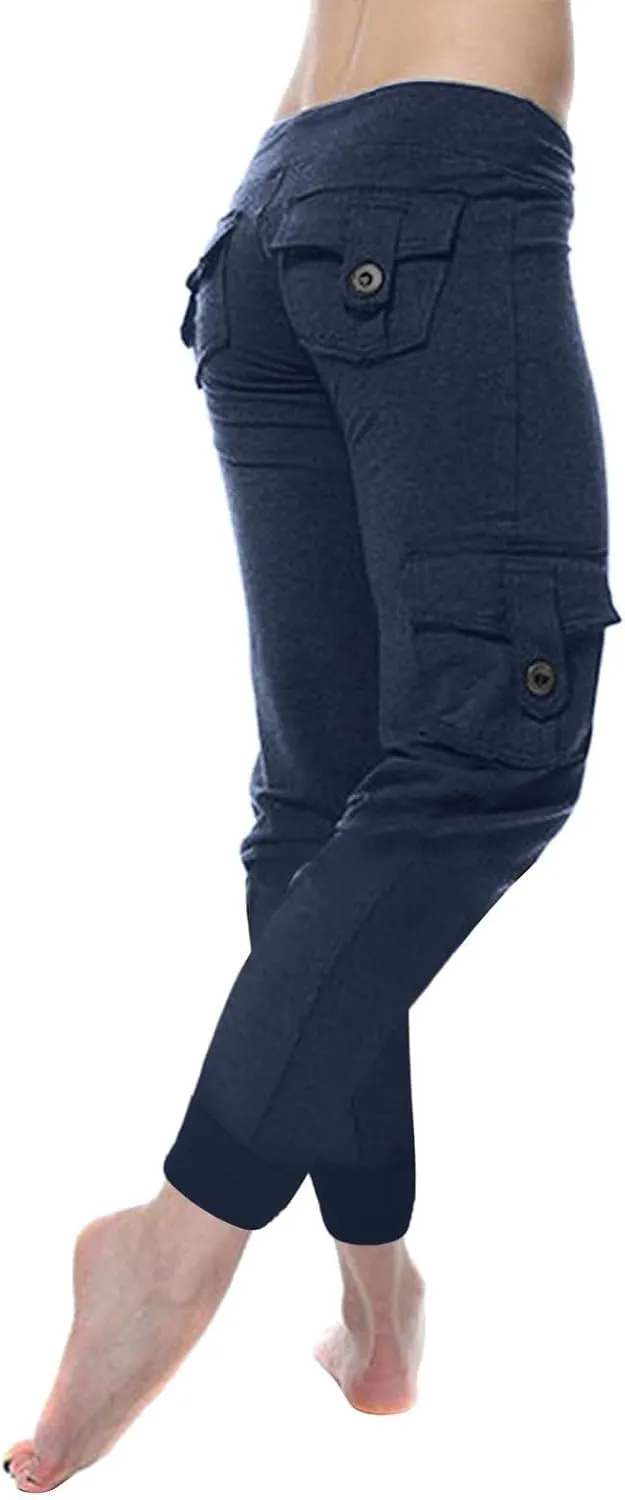 Women's Stretch High Waist Yoga Pant Trendy Daily Home Lounge Gym Fitness Sweatpants Office Work Dress Casual Trouser