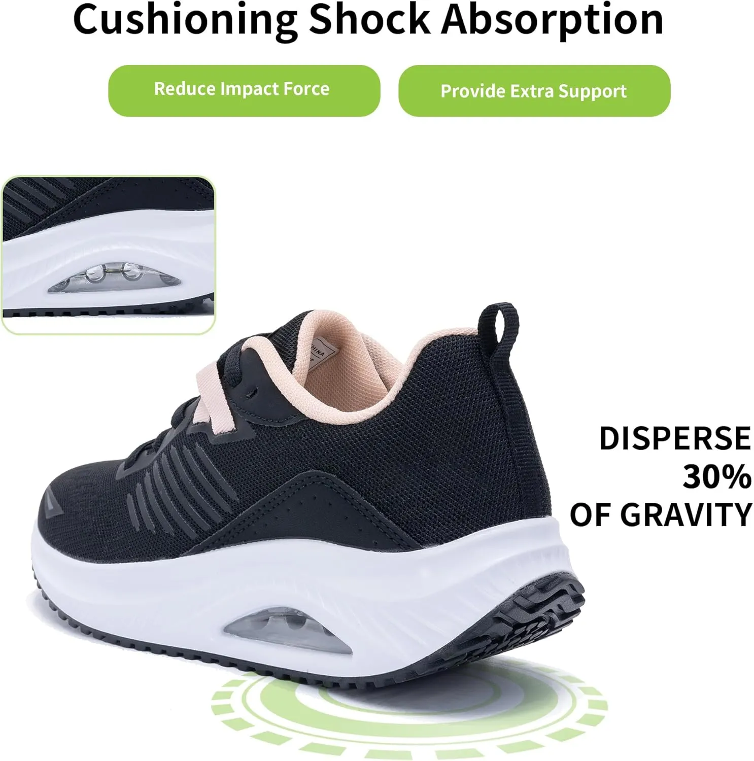 Womens Walking Shoes with Arch Support Tennis Orthotic Comfortable Sneakers for Plantar Fasciitis Pain Relief US 6-11