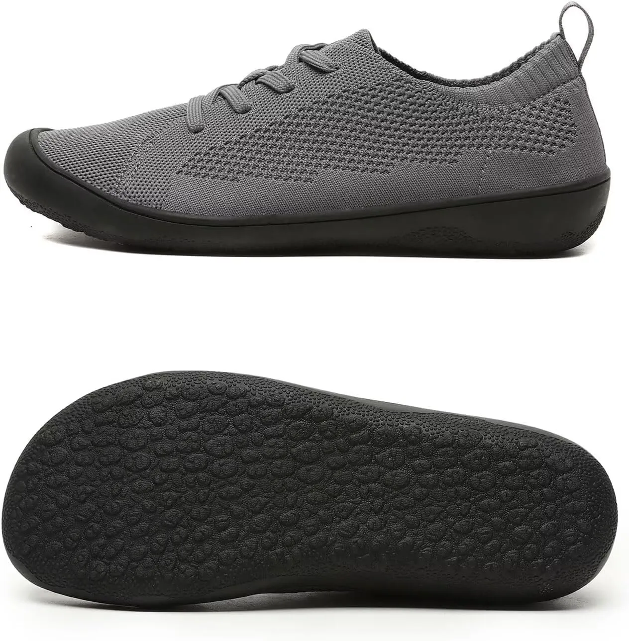 Women's Wide Toe Minimalist Barefoot Walking Shoes Comfort Low Top Knit Lace-up Sneakers Casual Outdoor Tennis Shoes
