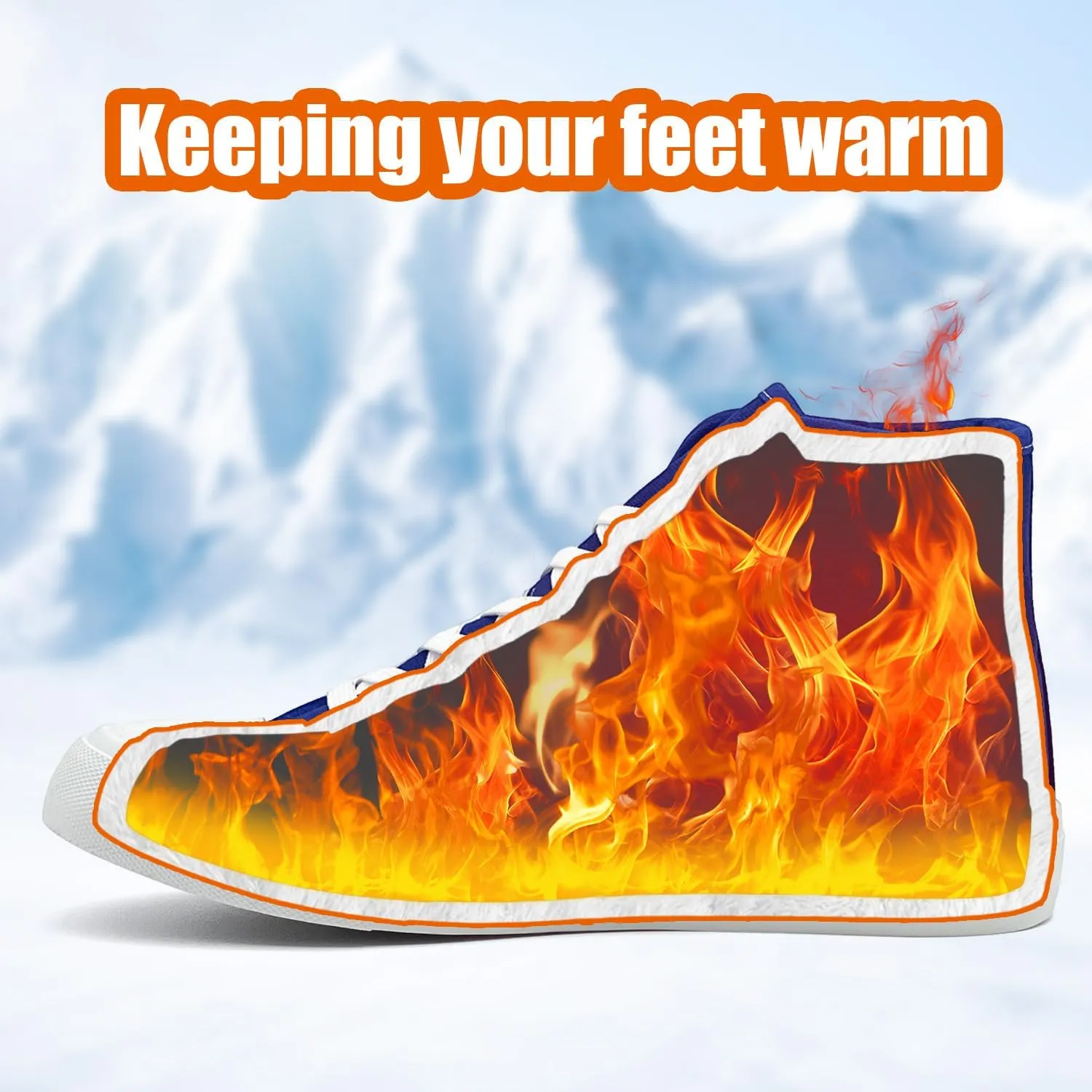 Womens Winter Snow Boots High Top Warm Canvas with Fur Lined Ankle Winter Sneakers
