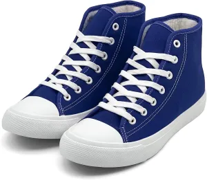 Womens Winter Snow Boots High Top Warm Canvas with Fur Lined Ankle Winter Sneakers