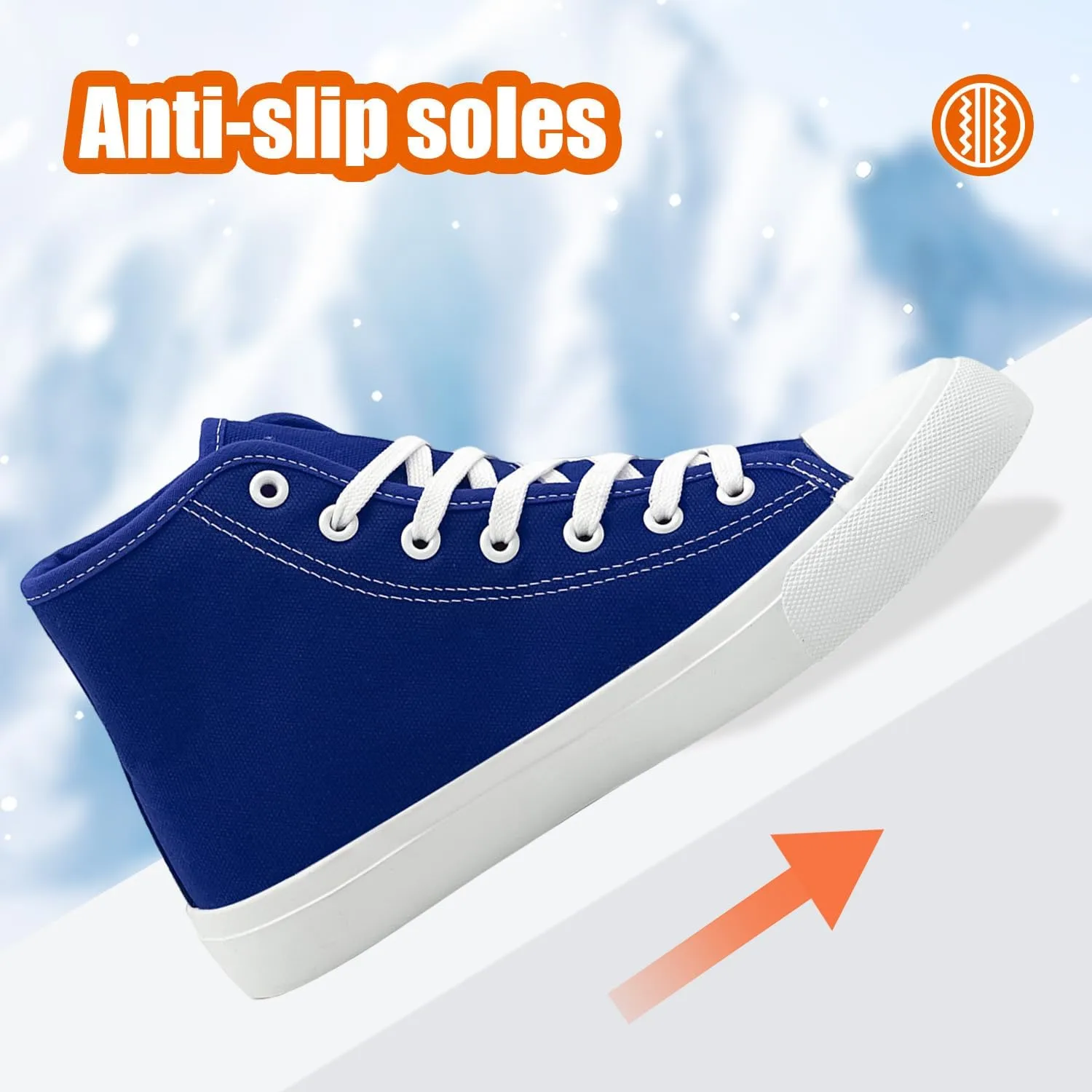 Womens Winter Snow Boots High Top Warm Canvas with Fur Lined Ankle Winter Sneakers
