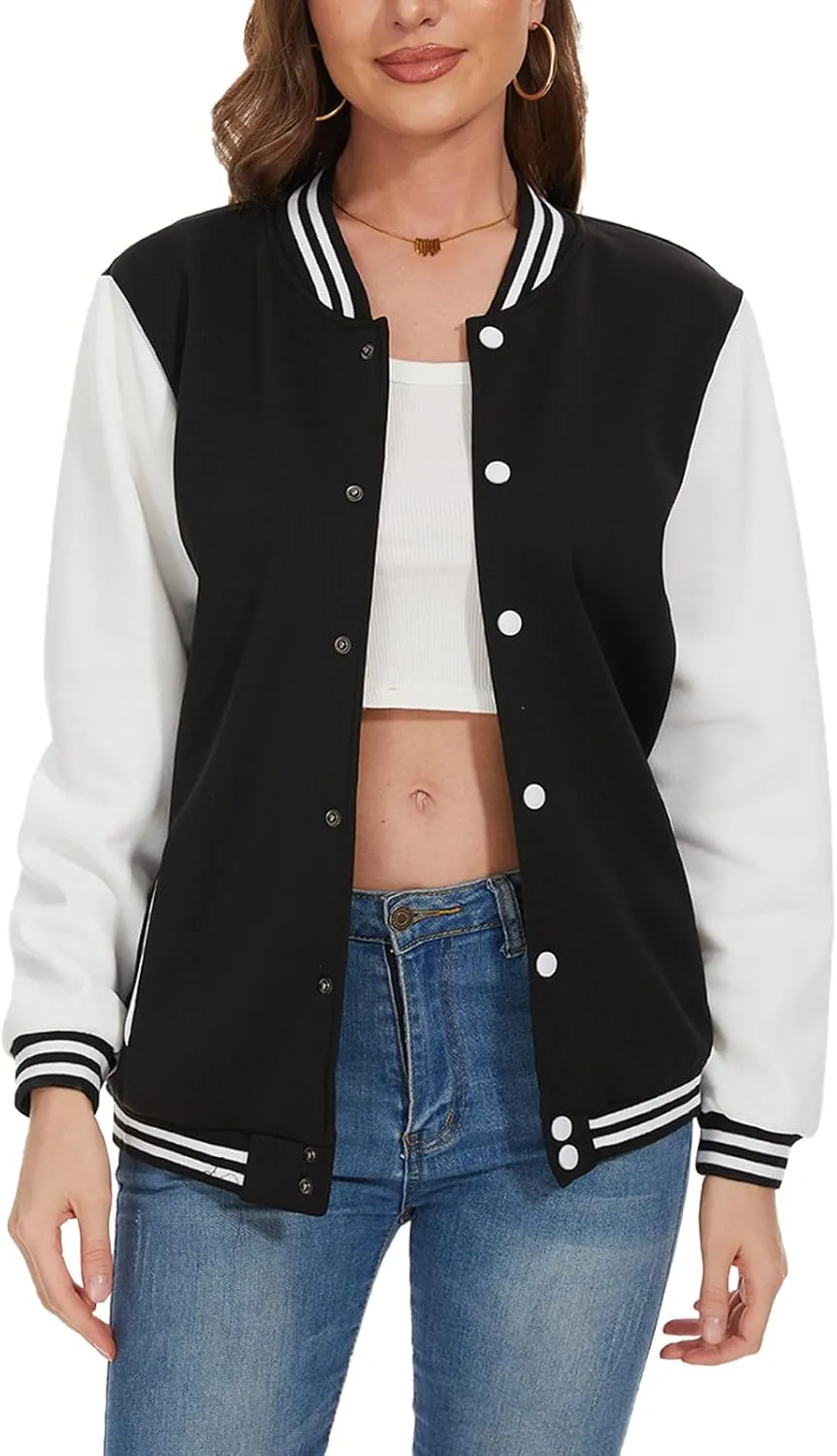 Yuji Itadori Women Baseball Jacket Fleece Varsity Jacket Winter Coat Button Down Bomber Jacket with Pocket XXS-4XL
