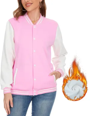 Yuji Itadori Women Baseball Jacket Fleece Varsity Jacket Winter Coat Button Down Bomber Jacket with Pocket XXS-4XL