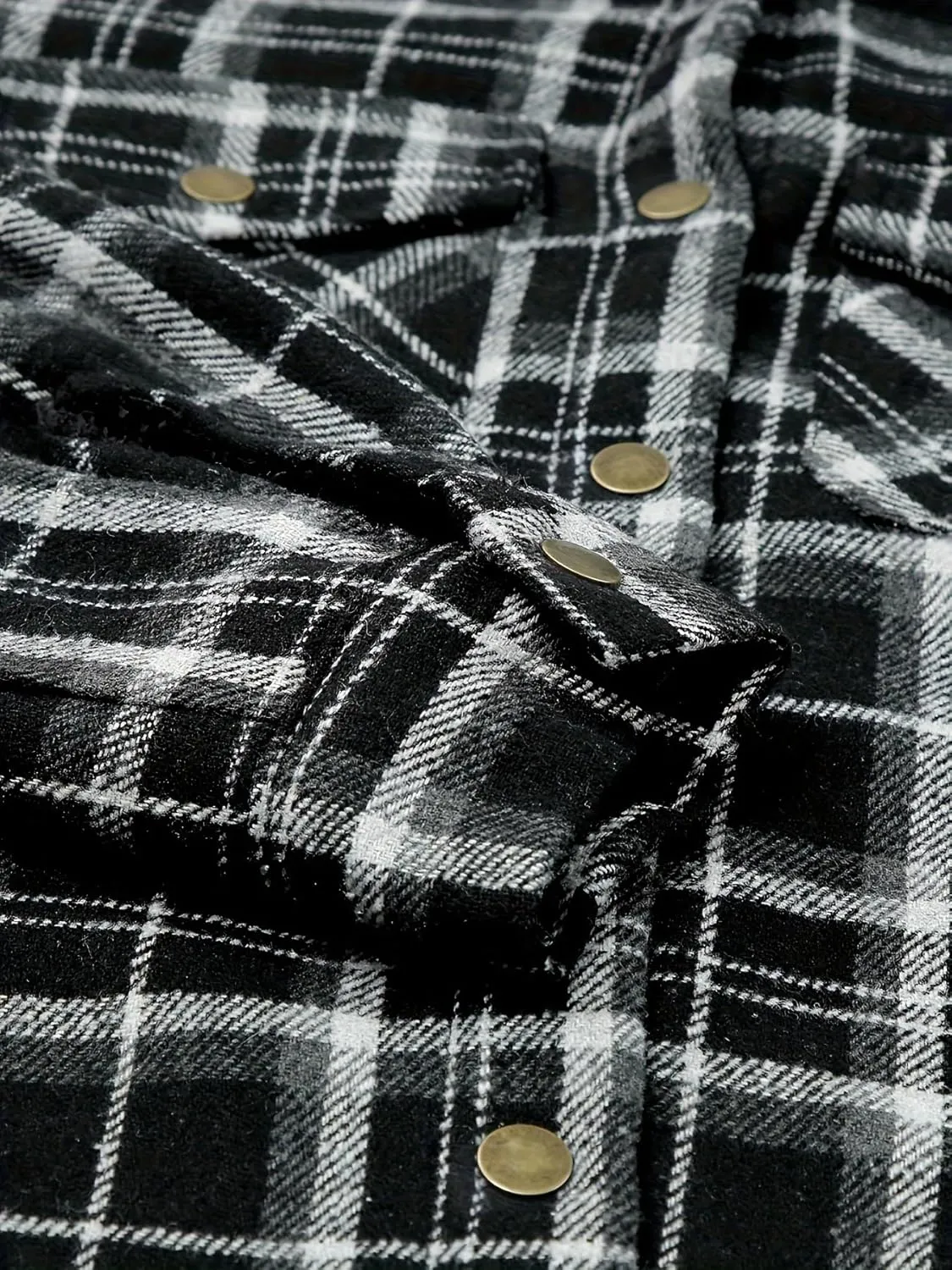 Zeagoo Womens Plaid Shacket Jacket Long Sleeve Button Down Fleece Hooded Jackets Warm Coat