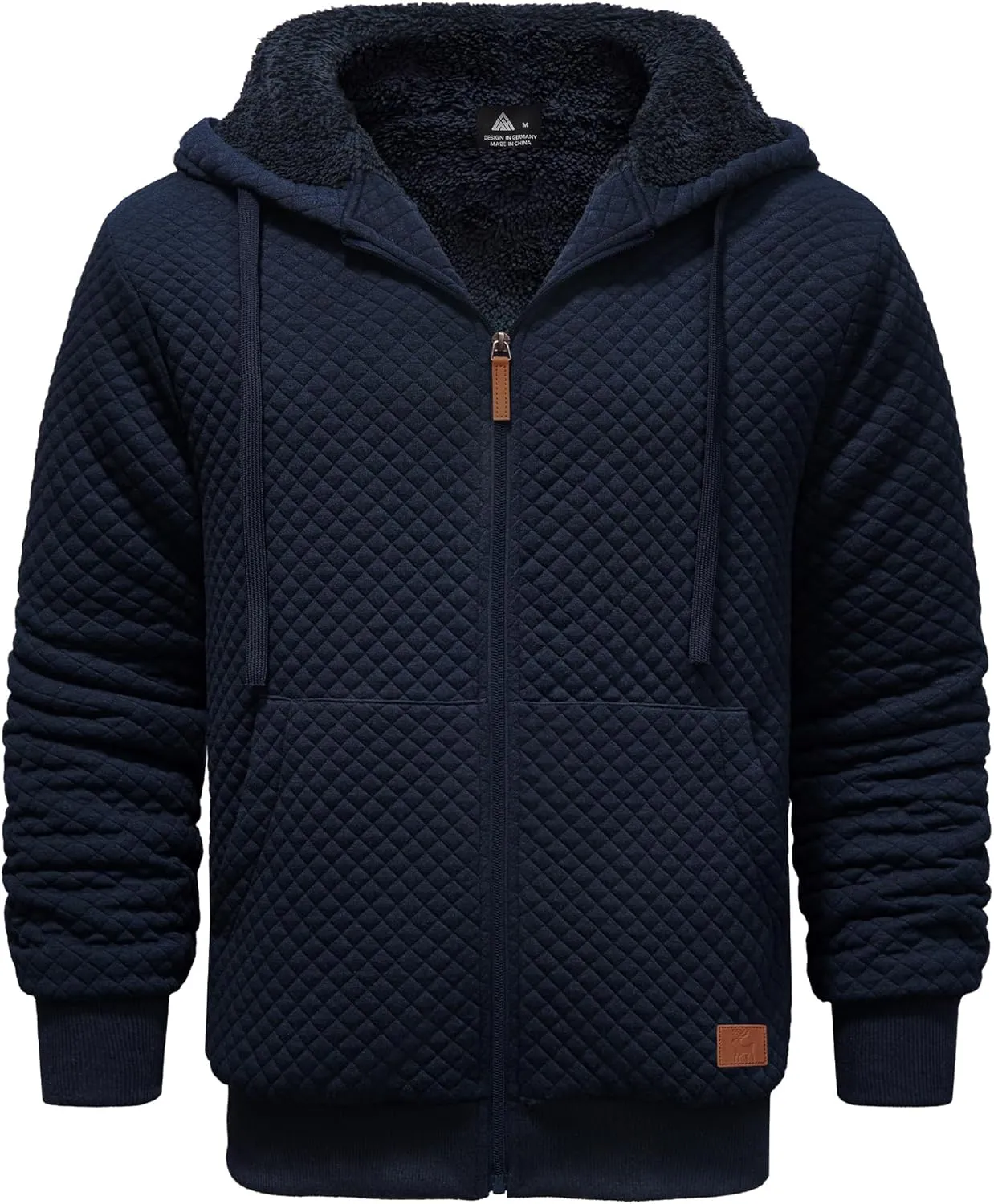ZITY Men's Zip Up Hoodie Heavyweight Sherpa Lined Sweatshirt Thick Fleece Winter Warm Jackets