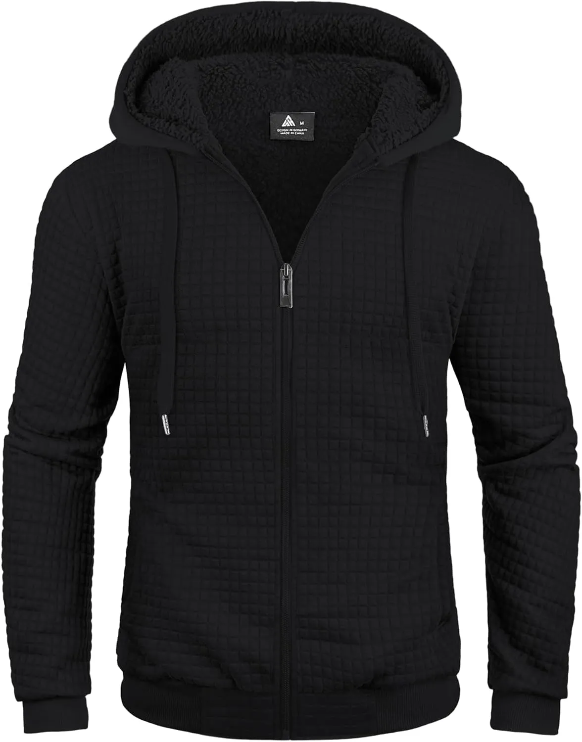 ZITY Men's Zip Up Hoodie Heavyweight Sherpa Lined Sweatshirt Thick Fleece Winter Warm Jackets